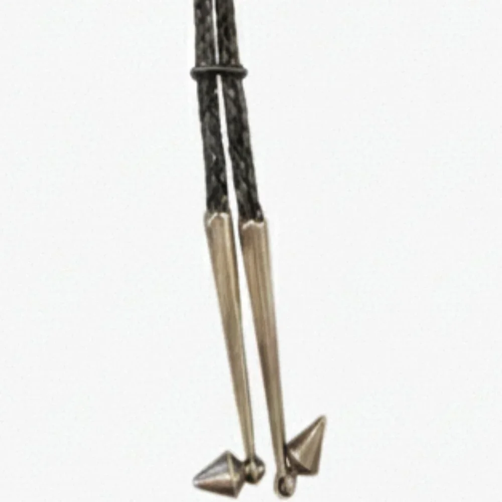 Vintage sterling silver and turquoise Native American bolo tie by Raymond Yazzie - Picture 7 of 8